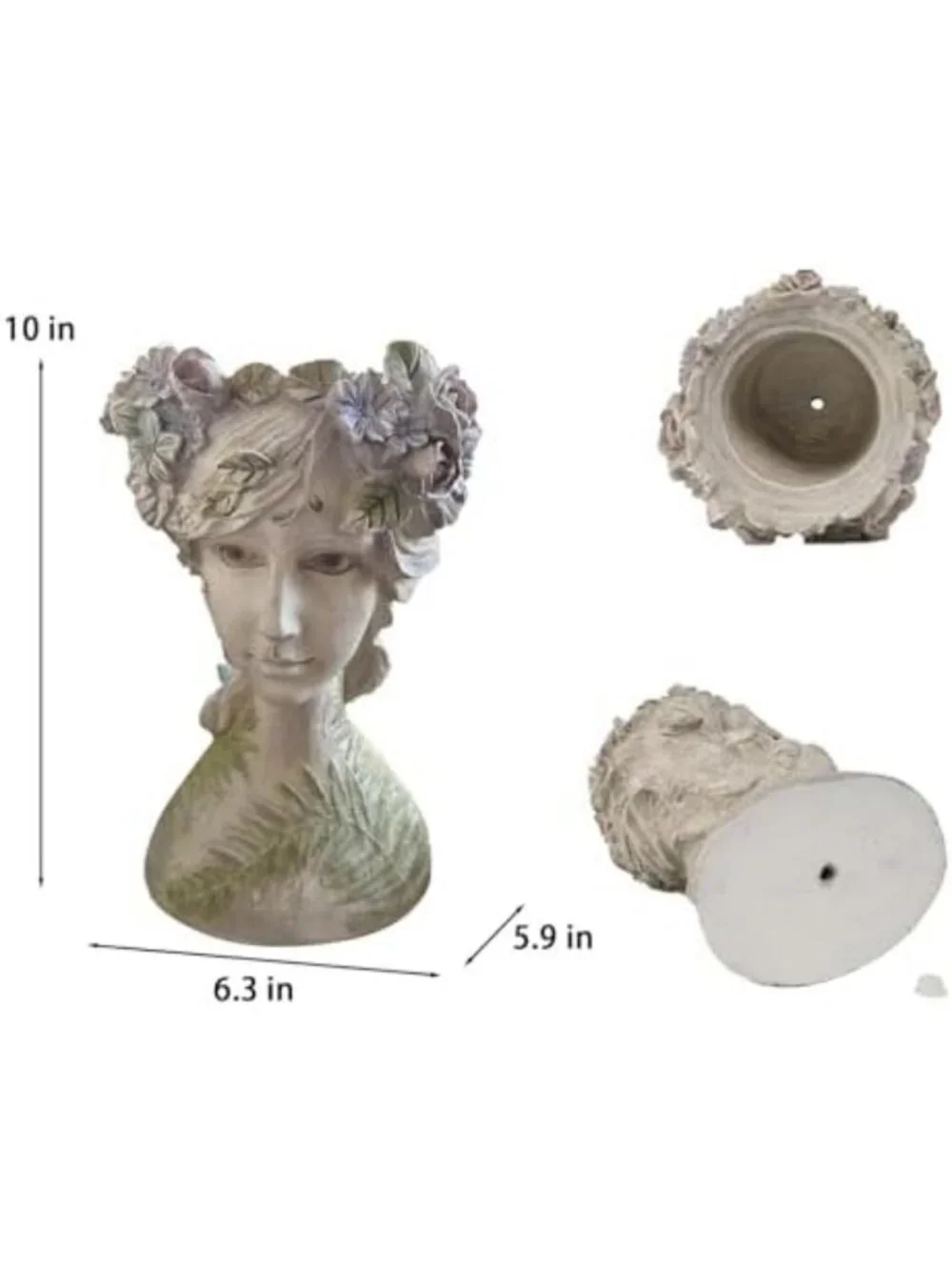 10-Inch Face Planter Pot with Drainage - Unique Garden Decor & Gift Idea